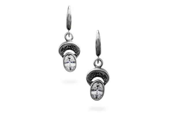 Silver earrings with Zircons