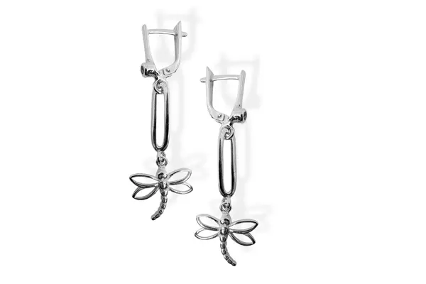 Silver earrings with Zircons - Dragonflies