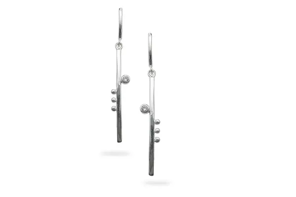 Silver earrings with Zircon