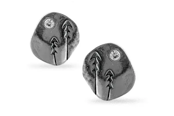 Silver earrings with zircon - Forest AU3767500130