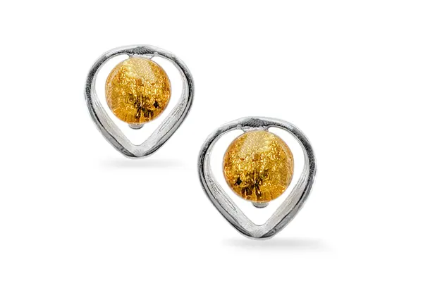 Silver earrings with Amber