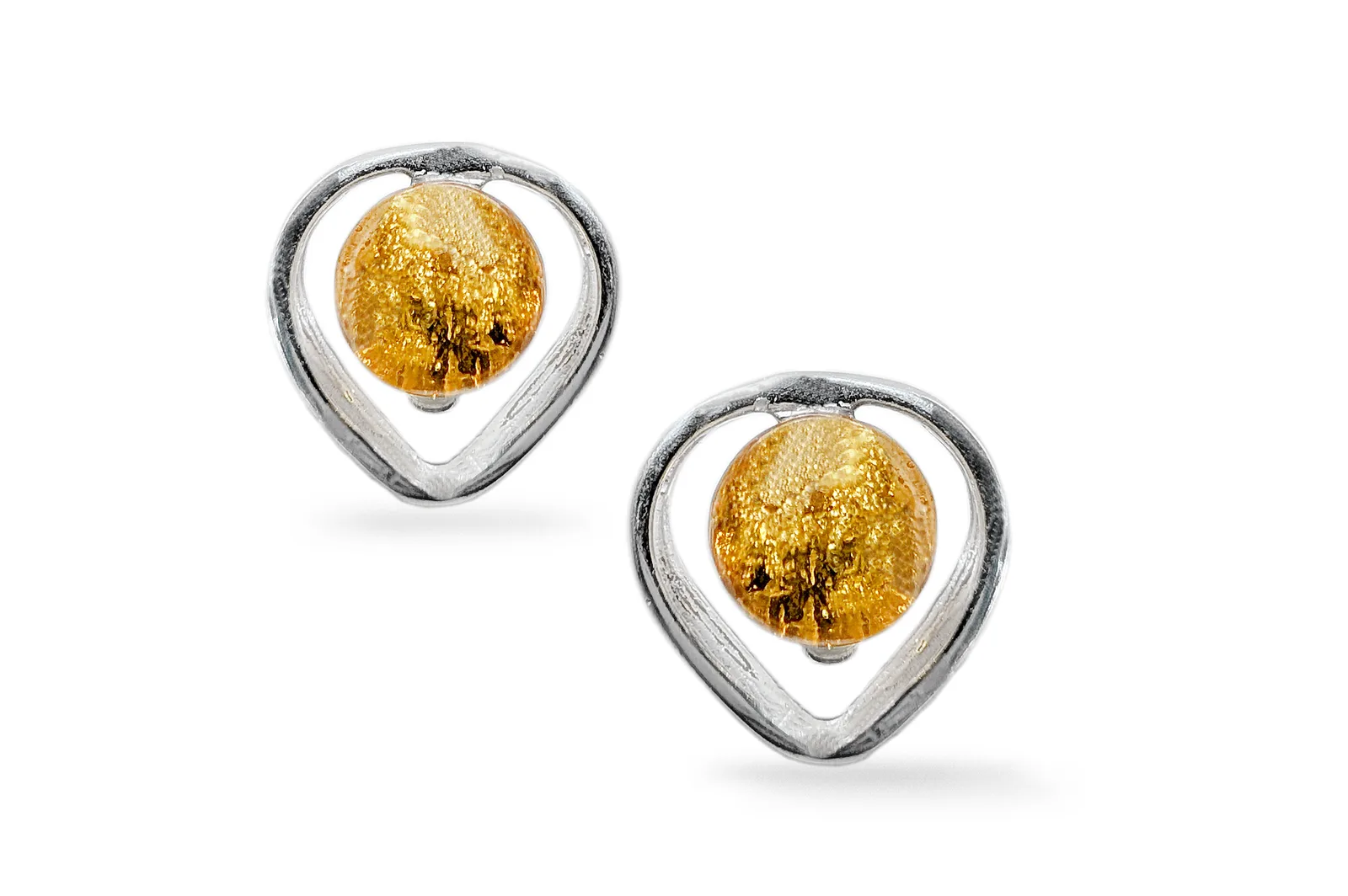 Silver earrings with Amber