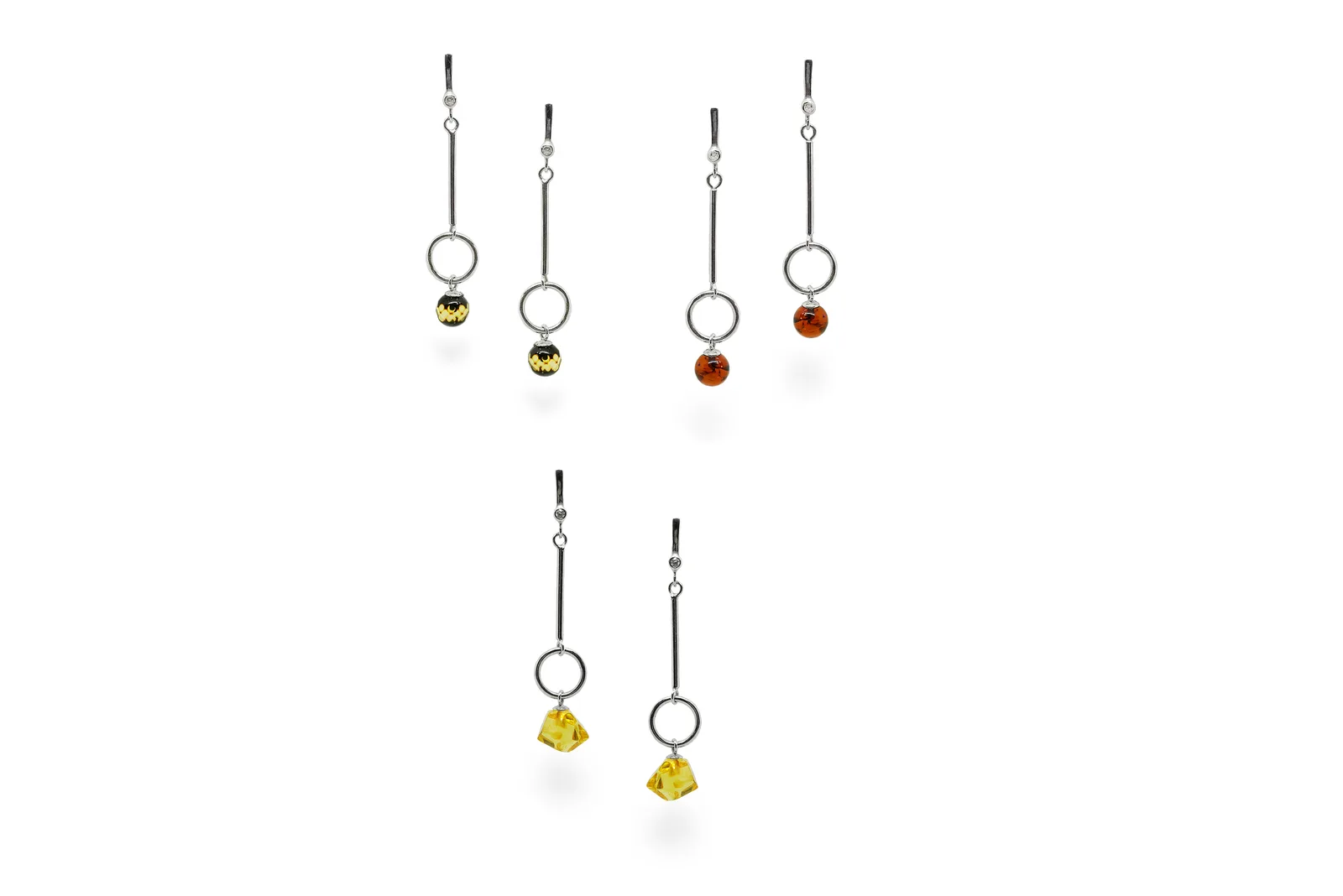 Silver earrings with Amber
