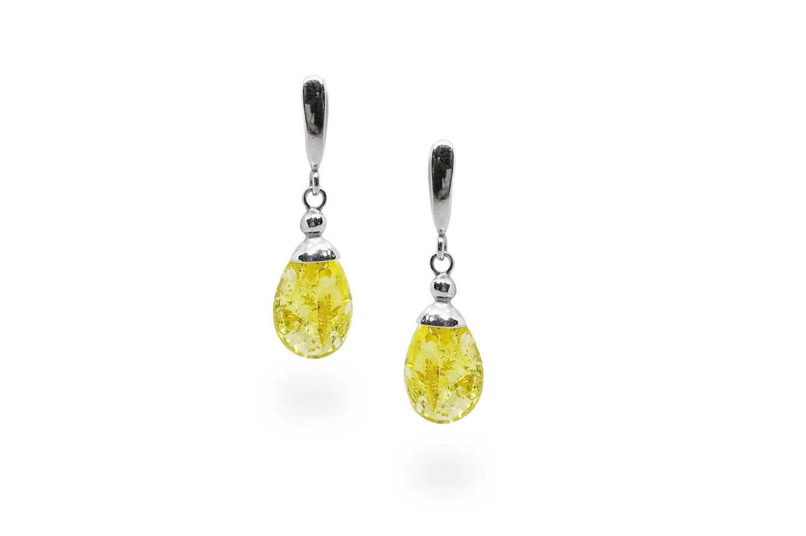 Silver earrings with Amber