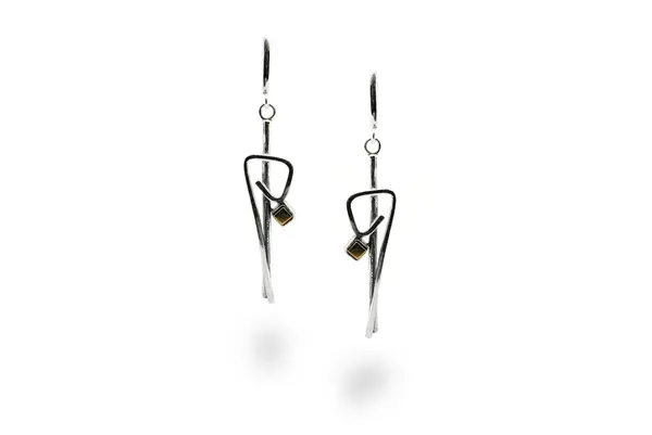 Silver earrings with Hematite