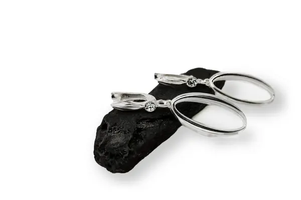 Silver earrings with Crystal Glass