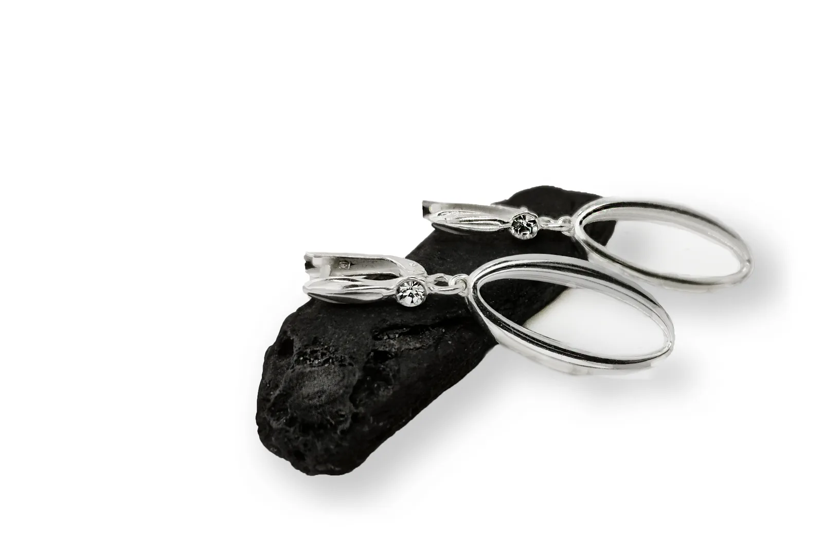Silver earrings with Crystal Glass