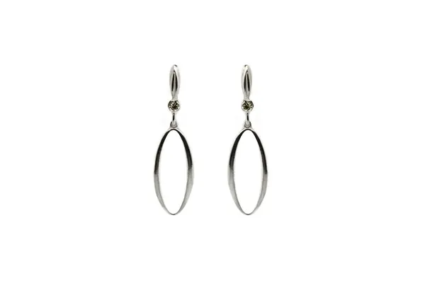 Silver earrings with Crystal Glass
