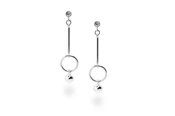 Silver earrings with Crystal Glass
