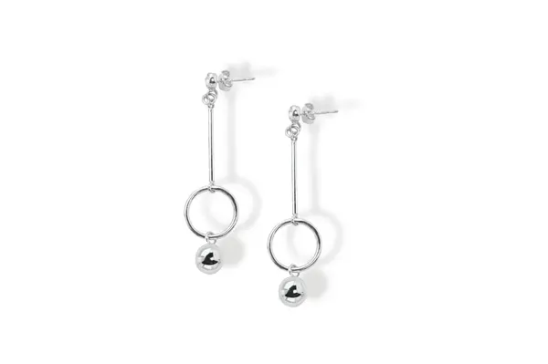 Silver earrings with Crystal Glass