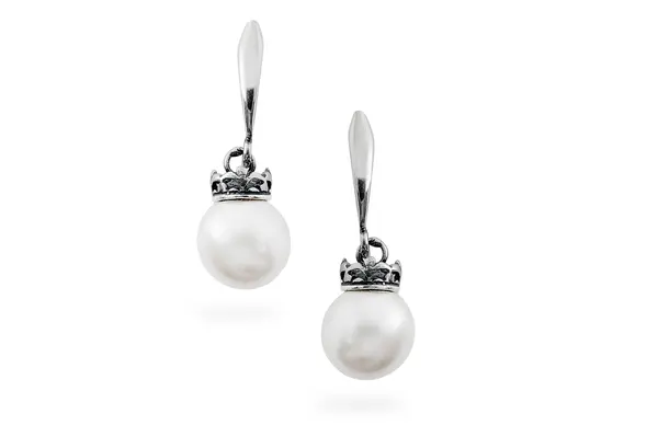 Silver earrings with Pearls - Crowns
