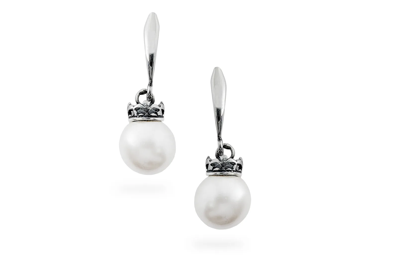 Silver earrings with Pearls - Crowns
