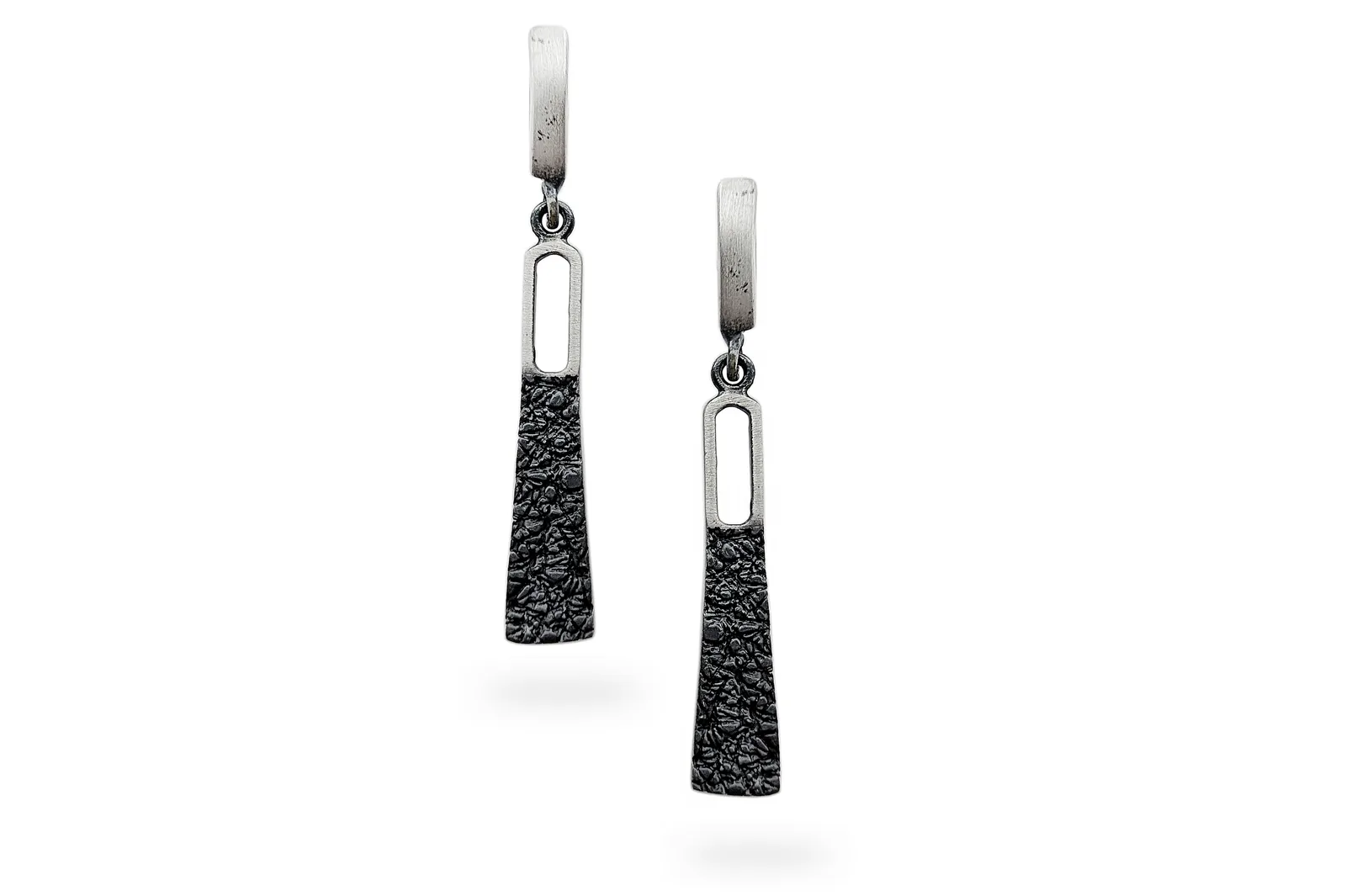 Oxidized silver earrings - Zippers