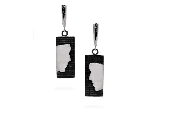 Silver earrings - Faces