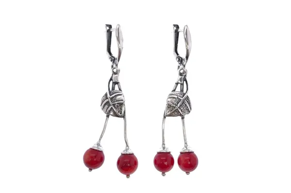 Silver earrings - Cherry AU0000350870