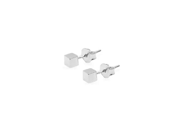 Silver earrings - Cubes