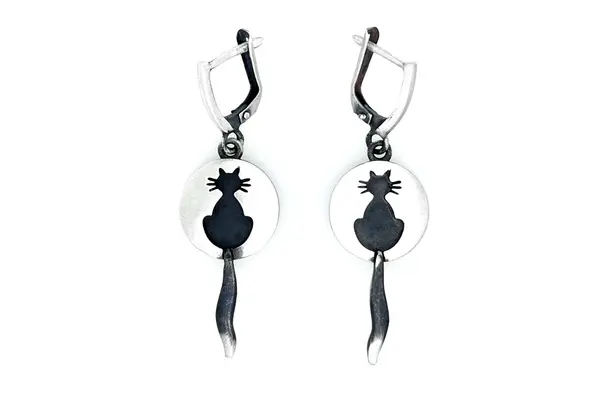 Silver Cat Earrings A0000400640