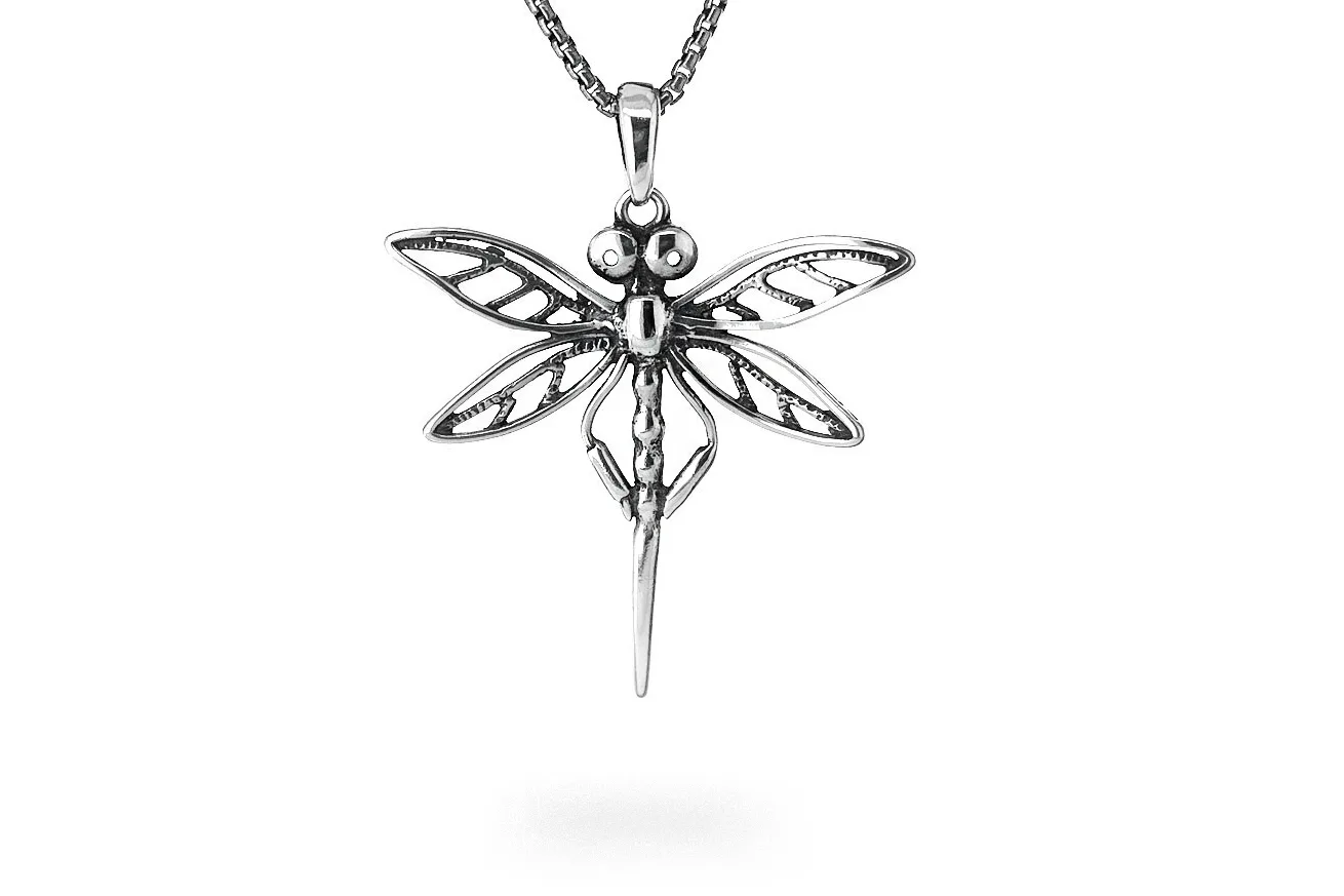 Dragonfly Silver Pendant