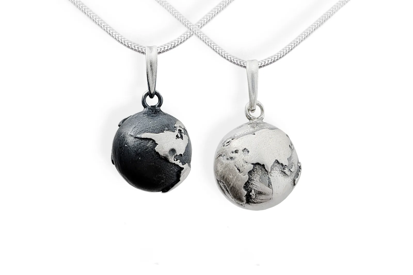 Silver pendant - World