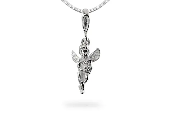 Silver pendant with zircon - Angel P0000800140