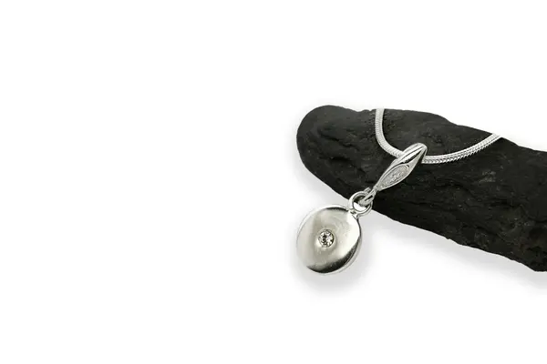 Silver pendant with crystal