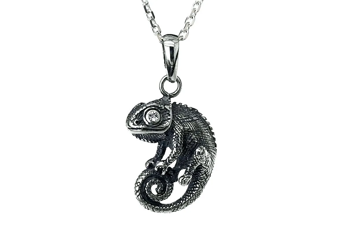 Chameleon Silver Pendant