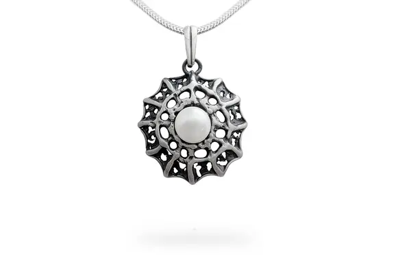 Silver pendant - Spider Web