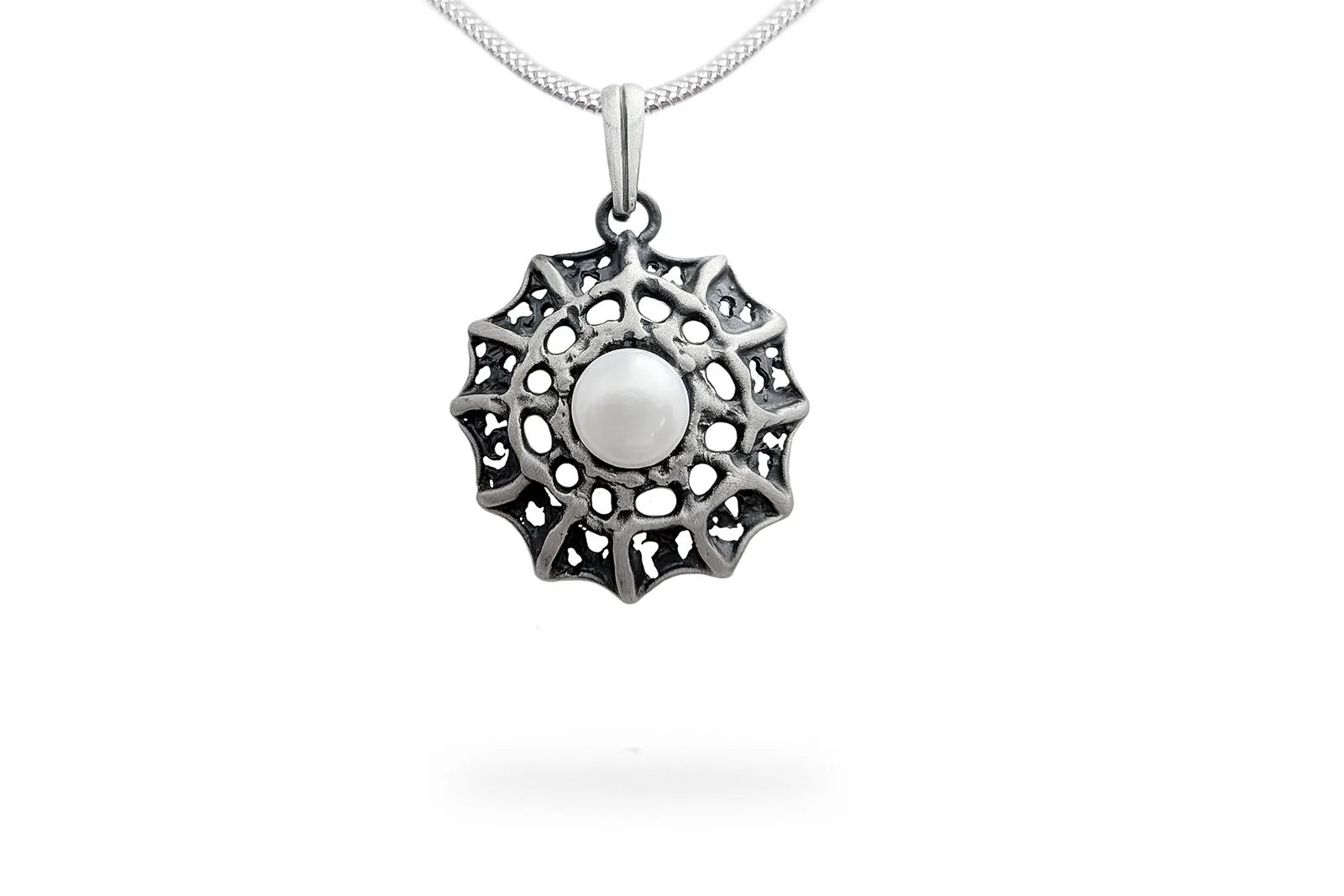 Silver pendant - Spider Web