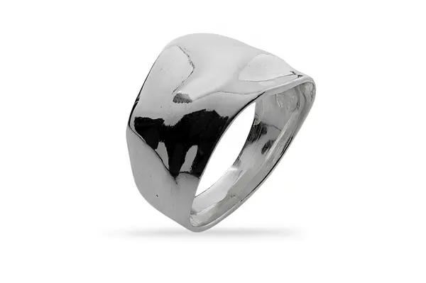Silver wide ring