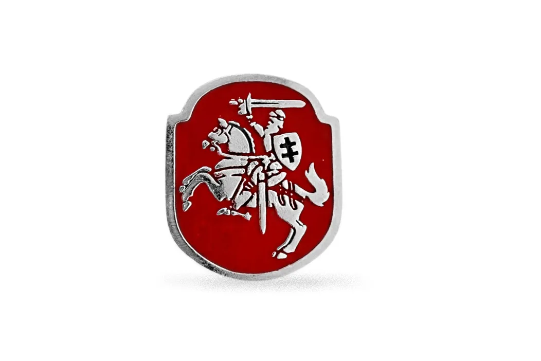 Silver pin “Vytis”, screw-back