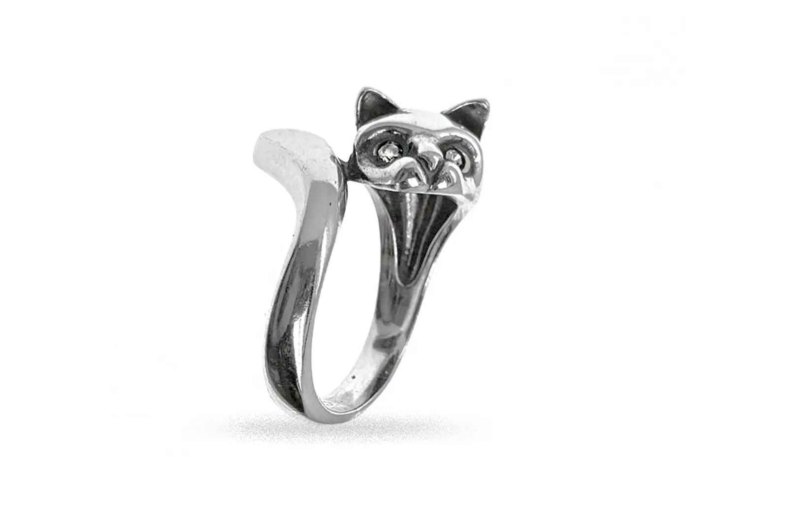 Silver ring - 3D Cat Ž2166350700