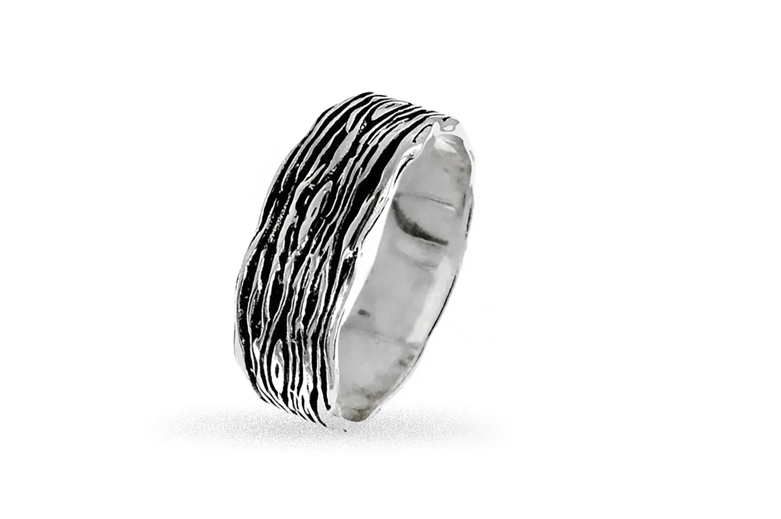 Silver ring - Tree bark Ž0000350530
