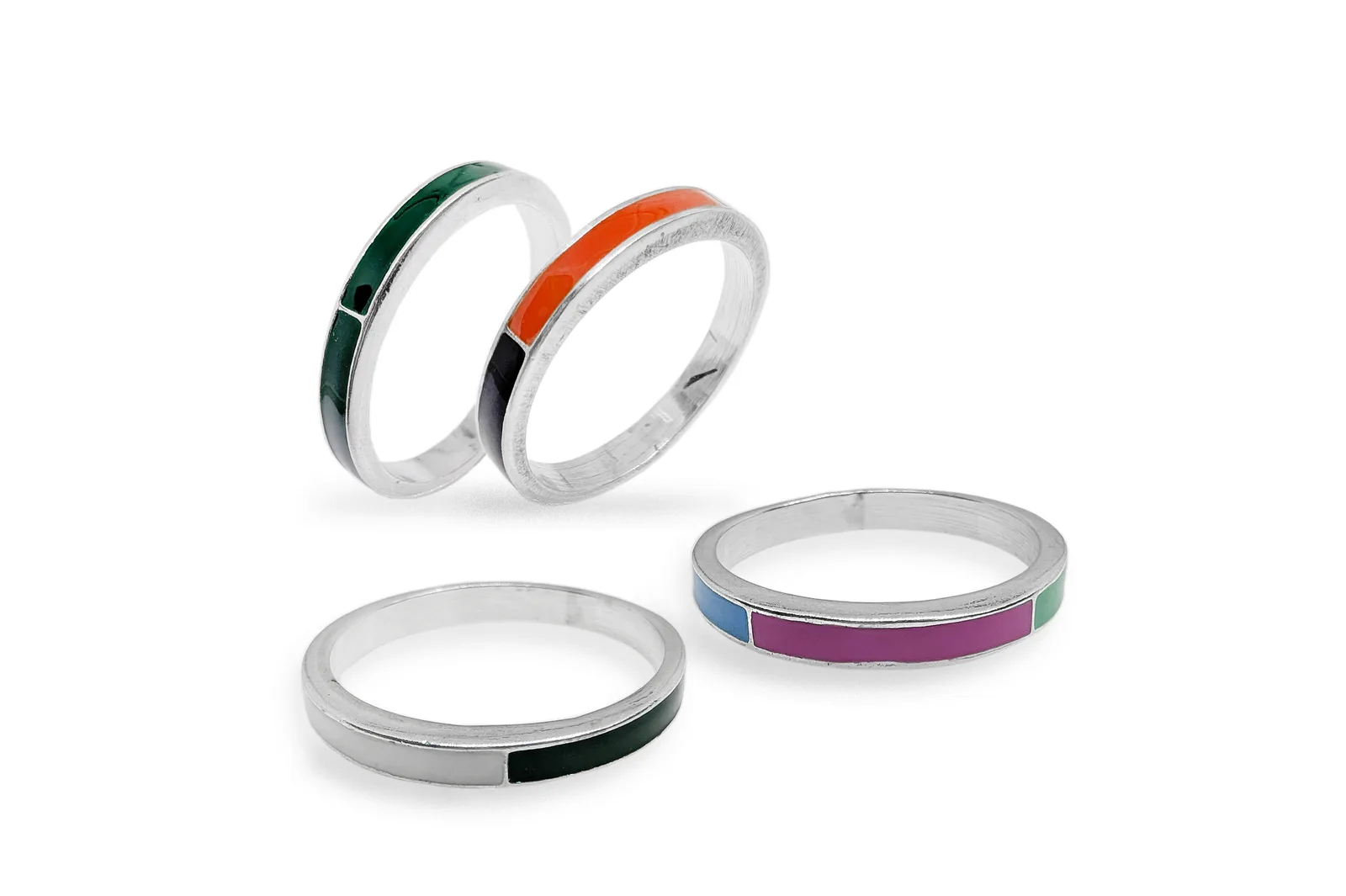 Silver ring with Enamel