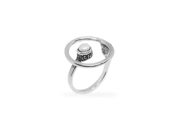 Silver ring with Pearl - Circle