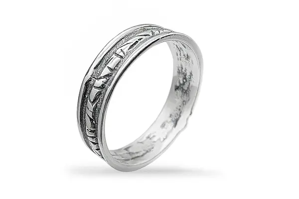Silver ring with ornament