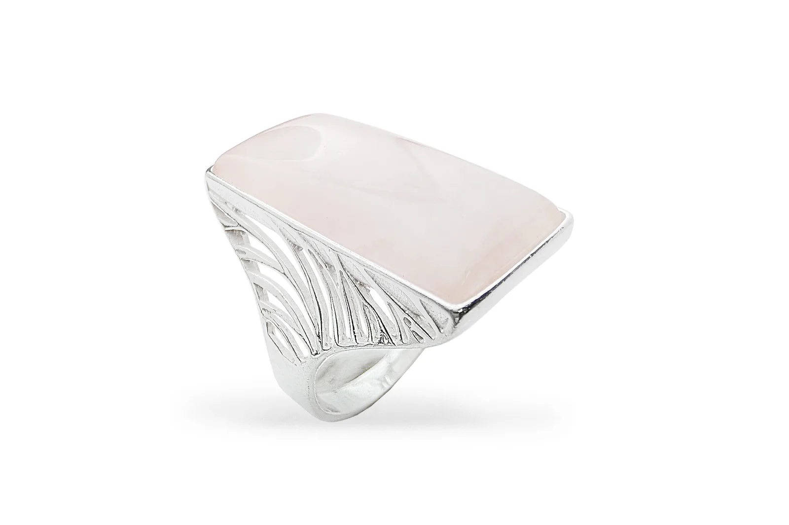 Silver ring with Rose Quartz