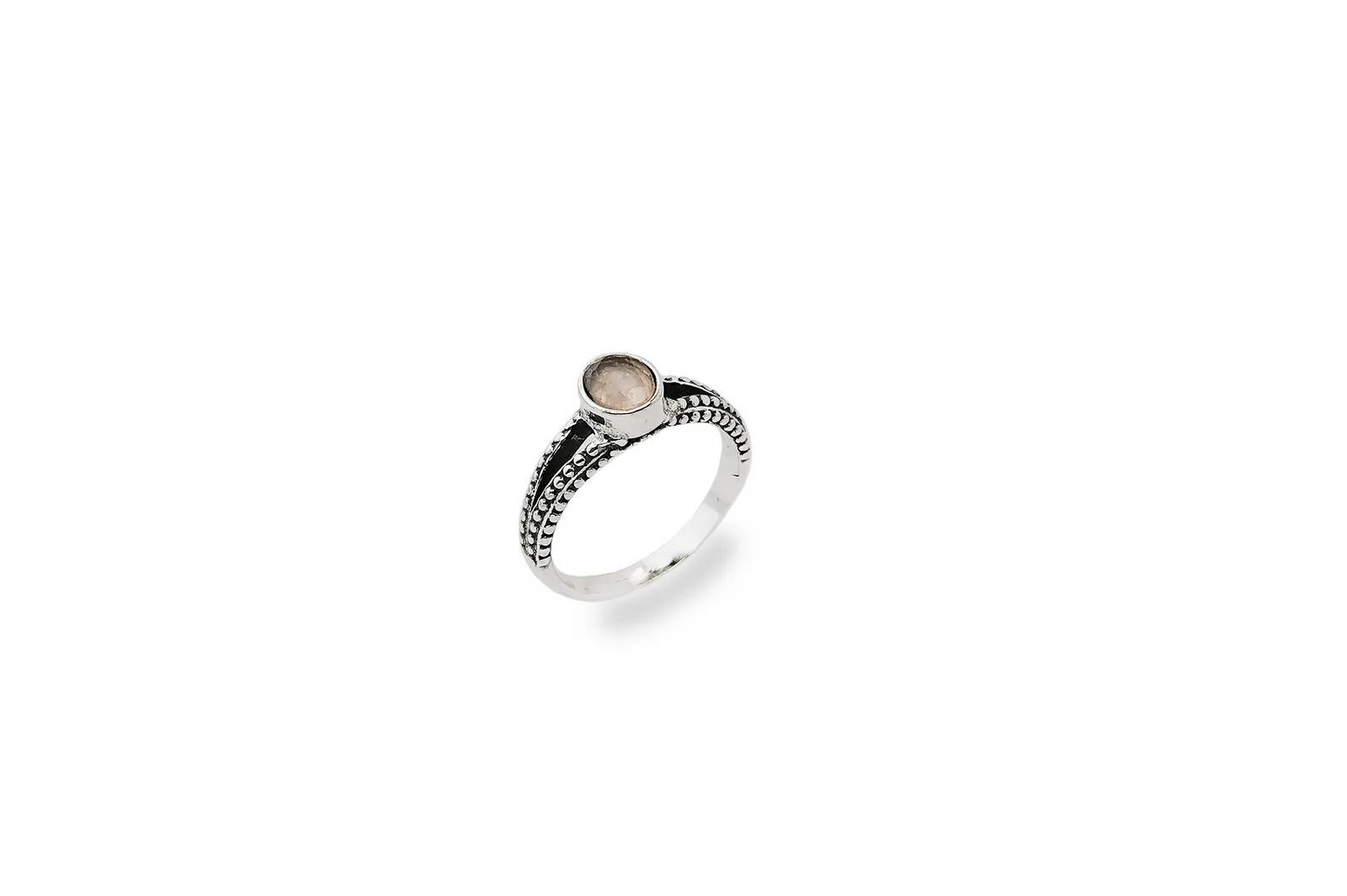 Silver ring with Rose Quartz