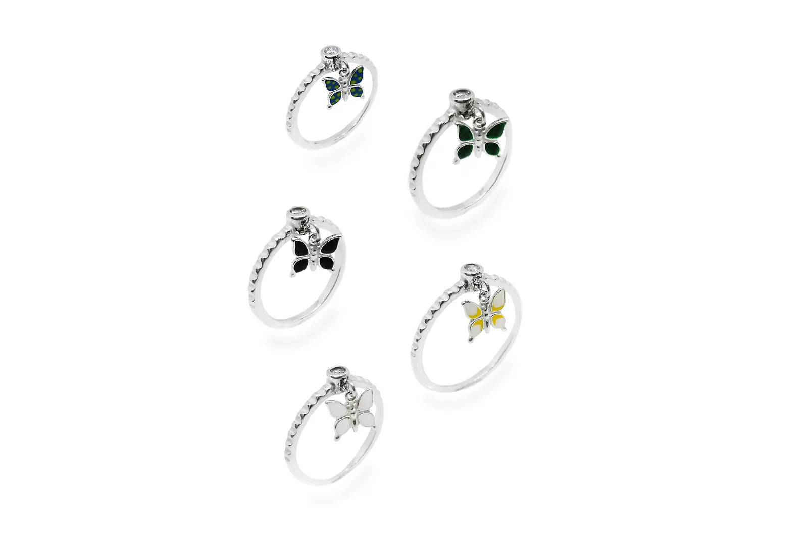 Silver ring with a charm - Butterfly