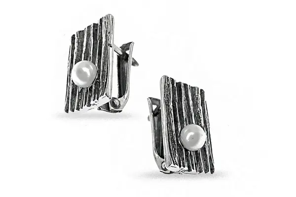 Silver earrings with cultured  pearls AU3427400490