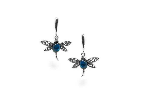 Silver earrings - Dragonflies