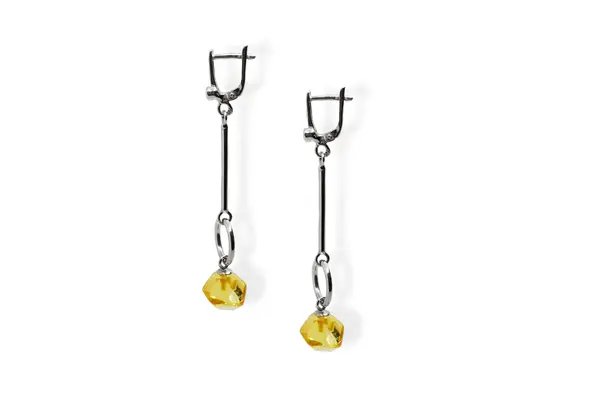 Silver earrings with Amber