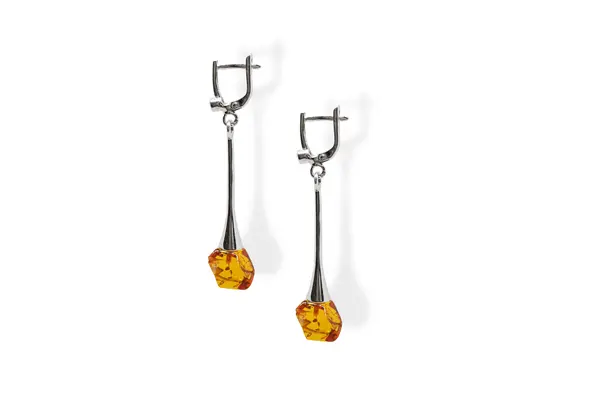Silver earrings with Amber