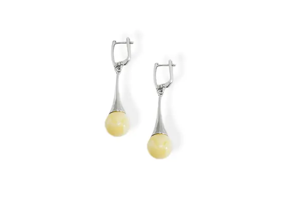 Silver earrings with Amber