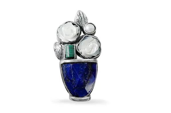Exclusive brooch - Flower pot