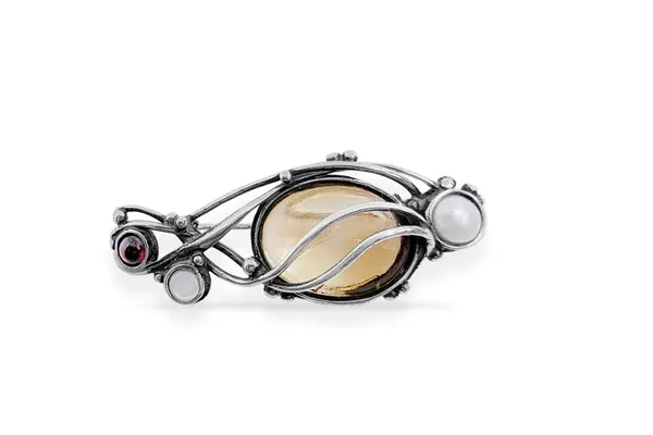 Exclusive brooch with Citrine