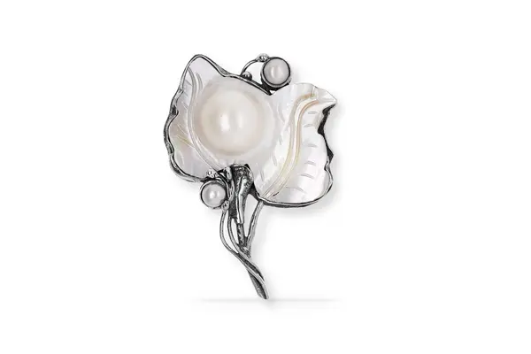Brooch with Mother of Pearl - a flower