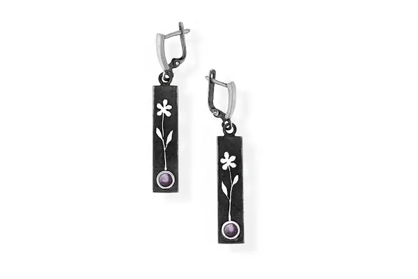 One-of-a-kind earrings “Amethyst flower”