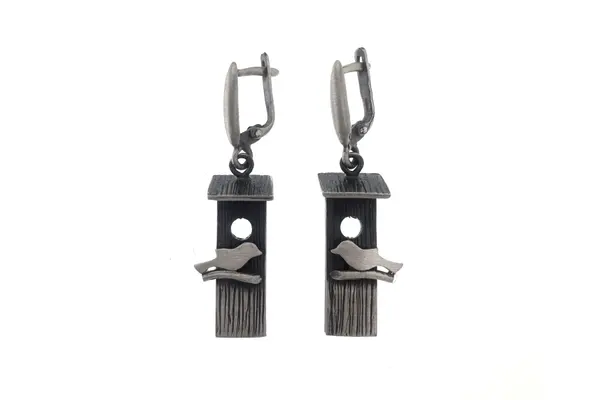 One-of-a-kind earrings - Birdhouse