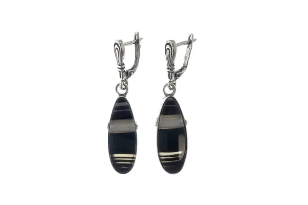 One-of-a-kind earrings with Agate