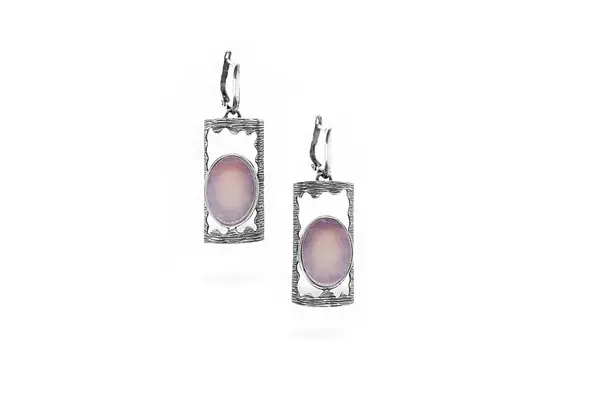 One-of-a-kind earrings with Agate